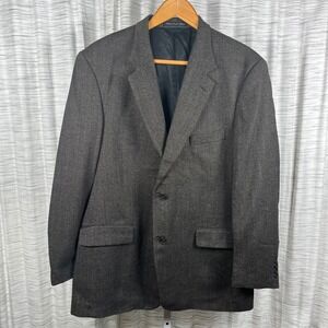 Brown Blazer Jacket 100% Lambs Wool Oak Creek Made for Dillards Men's Size 44L
